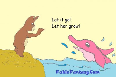 Love Fable Story Dolphin and Orangutan