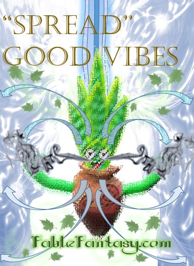 Snake Plant Image with Spread Good Vibes Quote
