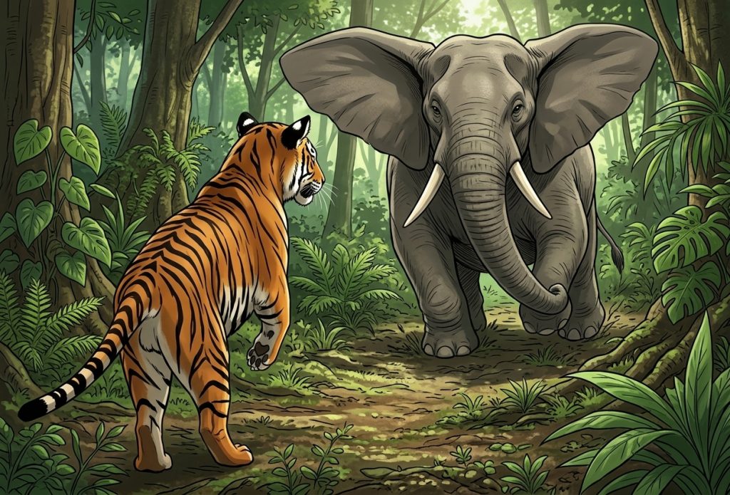 Wild Tiger vs Elephant Fight